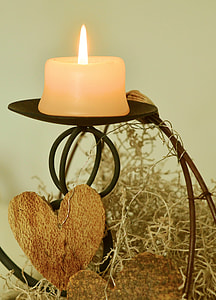 black steel candle holder with candle thumbnail