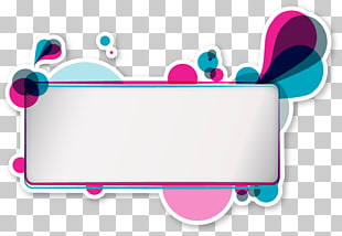 Posters colorful decorative elements, white and multicolored message pop art PNG clipart