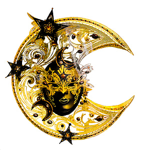 black and gold-colored half moon decor thumbnail