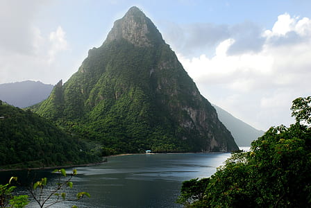 photography of mountain near body of water thumbnail
