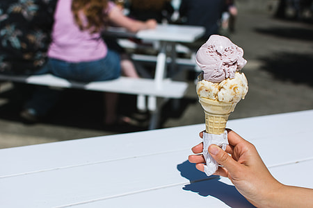 Two scoops of creamy ice cream thumbnail
