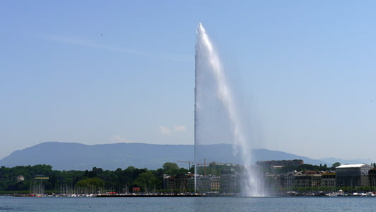water fountain on body of water thumbnail