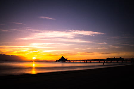 sea, dawn, sunset, beach thumbnail