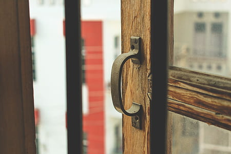 close-up of black door handle on door thumbnail