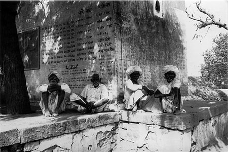 Rajasthani men resting in the shade, Rajasthan, India thumbnail