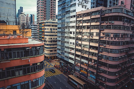 bird's eye view of pink concrete building thumbnail