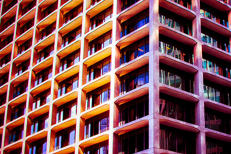 Architectural details from a vibrantly colourful building thumbnail