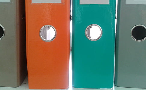 close-up photo of four assorted-color file organizers thumbnail