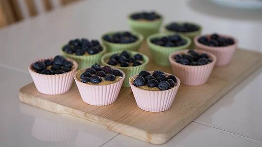 blueberry cupcakes on tray thumbnail
