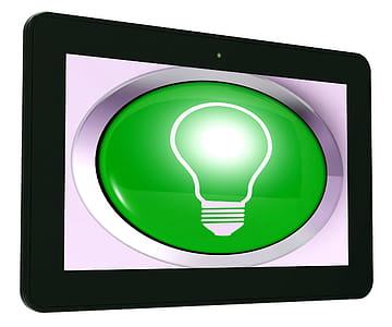 Light bulb Tablet Meaning Bright Idea Innovation Or Invention thumbnail