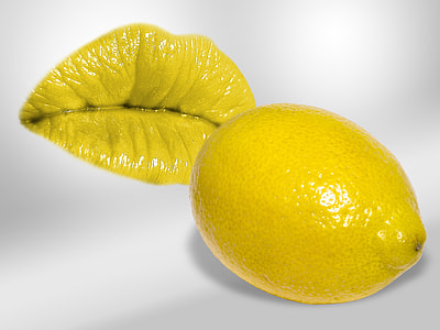 yellow Lemon fruit with yellow lipstick thumbnail