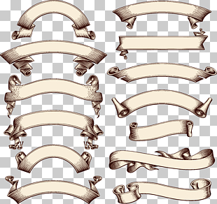Ribbon Banner, Retro ribbons and banners design material, illustration of banners PNG clipart