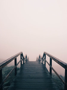photo of brow wooden pathway on mountain slope thumbnail