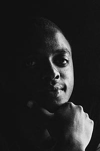 man's profile grayscale photo thumbnail