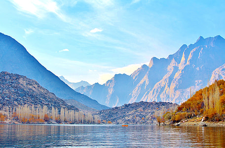 mountain range and body of water during daytime thumbnail
