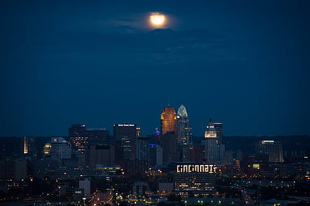 aerial view of a city during night thumbnail