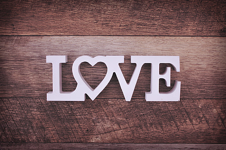white wooden Love free standing letter thumbnail