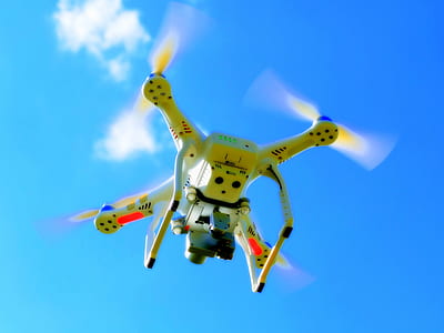 flying quadcopter drone thumbnail
