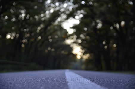 tilt shift lens shot of asphalt road thumbnail
