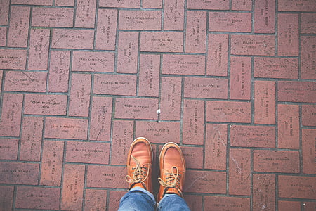 person wearing brown leather shoes thumbnail