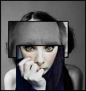woman with orange eyes thumbnail
