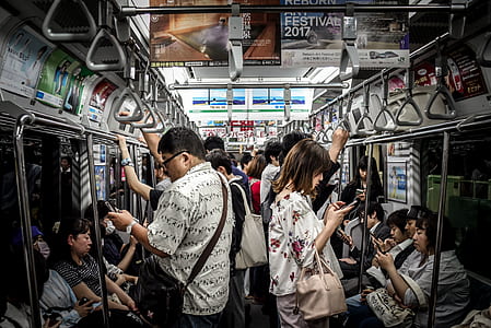 people inside the train busy holding with their phones thumbnail