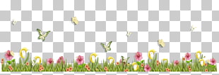 Butterfly Flower , Grass with Butterflies and Flowers , yellow butterflies near pink flowers PNG clipart
