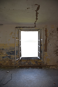 opened white pane window between white wall thumbnail