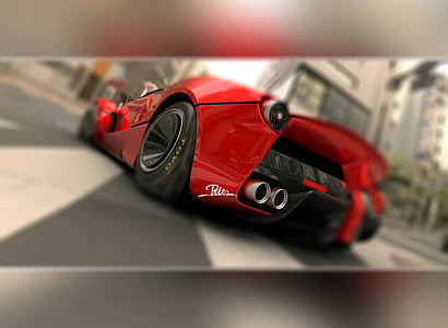 red sports car on road thumbnail