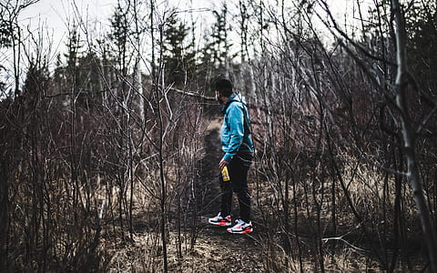 man standing surrounding tress thumbnail