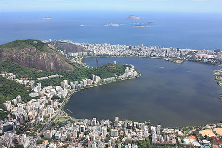 aerial view of city near body of water thumbnail