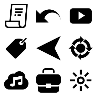 Solid svg vector icon sets