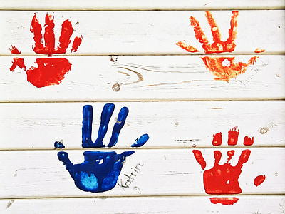 white wooden board with hand paints thumbnail