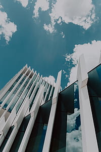 Modern white building, EDP Headquarters of architect Aires Mateus, Lisbon, Portugal thumbnail