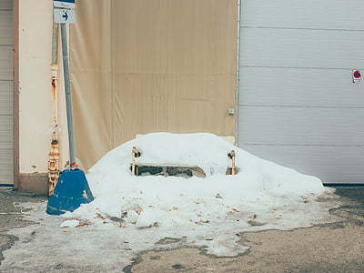 snow beside brown and gray wall thumbnail