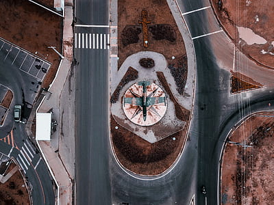 aerial photography of road thumbnail