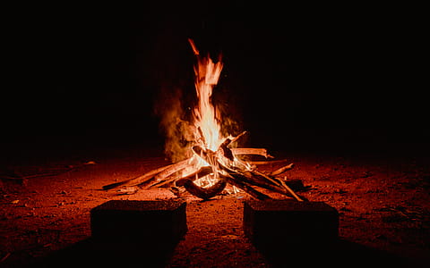 Outdoor Fireplace during Nighttime thumbnail