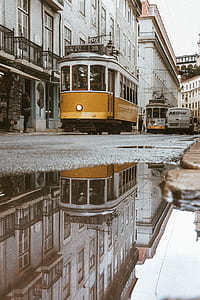 man driving white and yellow bus thumbnail