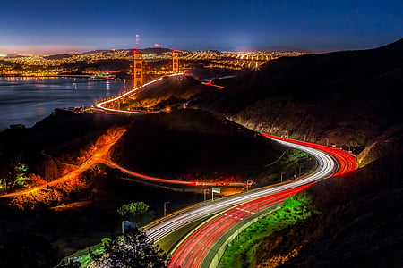time lapse photography of Golden Gate Bridge during nighttime thumbnail