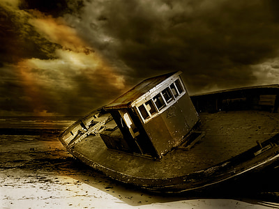 sepia photography of boat thumbnail