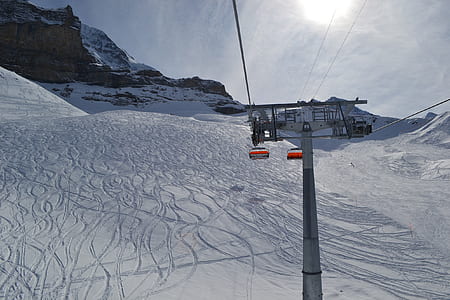 ski lift on snow mountain thumbnail