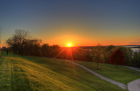 Brighter sunset behind lake in Madison, Wisconsin thumbnail