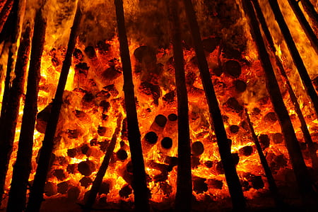 embers, glow, wood, burn, holzstapel, glow oven thumbnail