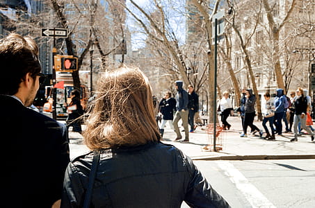 People Walking On Street thumbnail