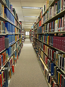 books displayed in shelves inside room thumbnail
