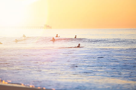 person on sea during golden hour thumbnail