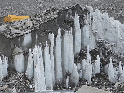 white icicles on rock formaiton thumbnail