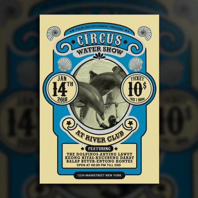 vintage marine circus carnival poster psd file free graphics uihere circus psd