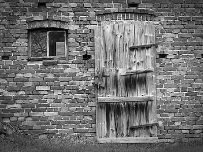 grayscale photo of door thumbnail