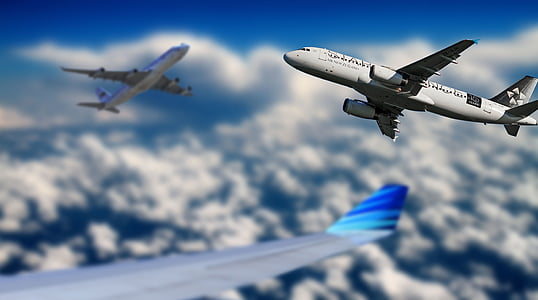 white commercial plane thumbnail